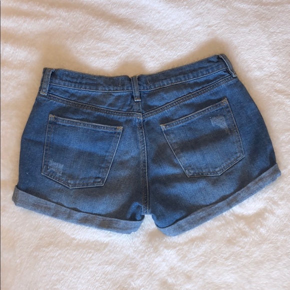 Distressed Denim Boyfriend Shorts - Picture 2 of 3